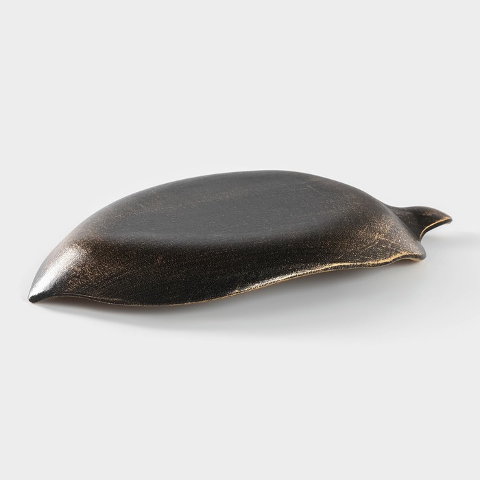 Блюдо для фруктов Доляна &laquo;Винтажный лист&raquo;, 30&times;18&times;4 см, цвет бронзовый