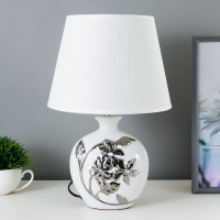 Настольная лампа 16512/1 E14 40Вт бело-хромовый 22х22х35 см Настольная лампа 16512/1 E14 40Вт бело-хромовый 22х22х35 см