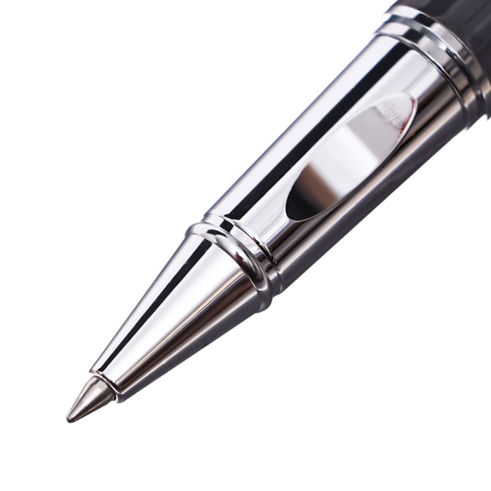 Ручка подарочная роллер в кожзам футляре Классика корпус серый/серебро Ручка подарочная роллер в кожзам футляре Классика корпус серый/серебро