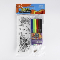 Набор для творчества: Пенал раскраска &laquo;Единорог&raquo;, фломастеры 6 цветов