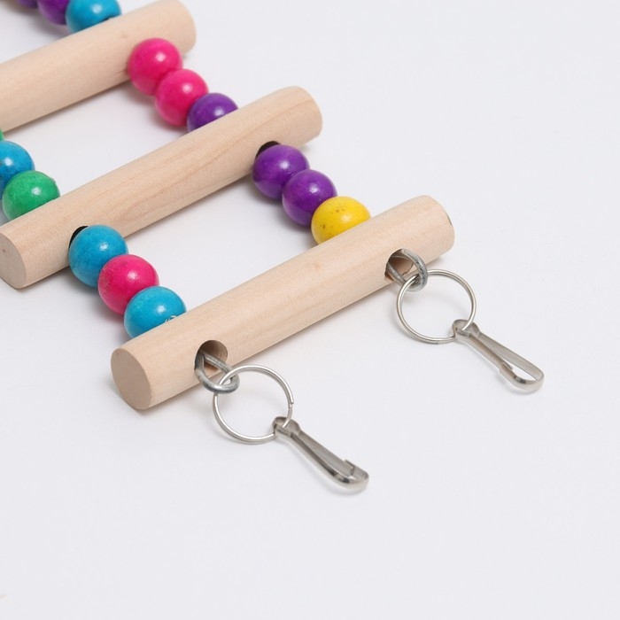 Игрушка для птиц Игрушка для птиц "Лесенка с бусинами", 43 см, микс цветов