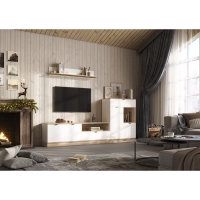 Тумба ТВ Юкки, 1600х450х510, Белый/Дуб делано