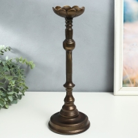 Подсвечник металл на 1 свечу "Моника" состаренная бронза 13,5х13,5х38 см