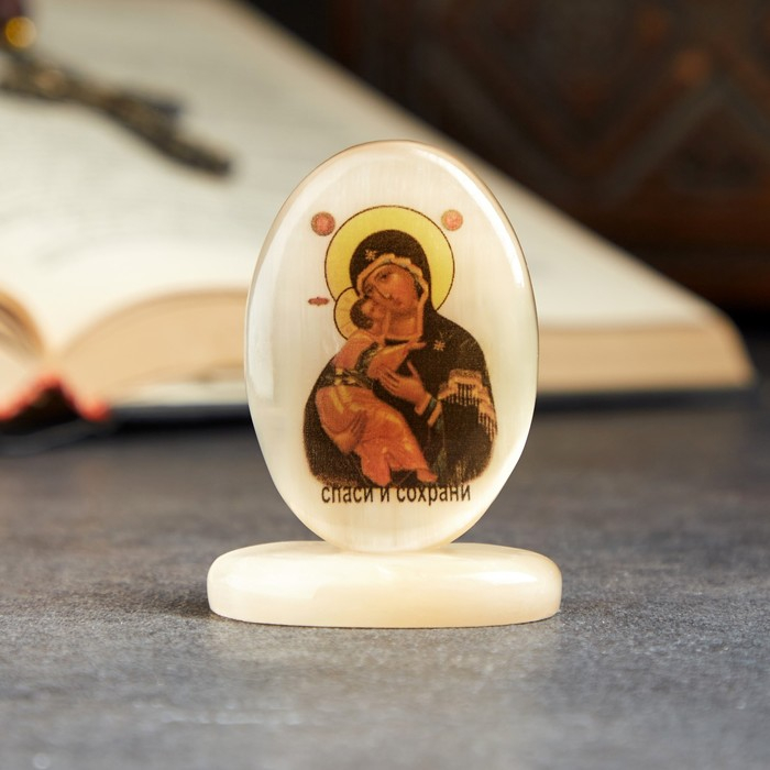 Икона «Владимирская», на подставке, селенит Икона «Владимирская», на подставке, селенит