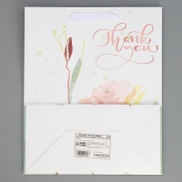 Пакет подарочный ламинированный, упаковка, &laquo;Спасибо&raquo;, 25.4 х 30.5 х 12.7 см