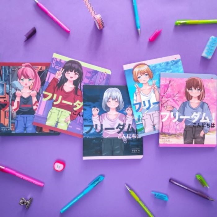 Тетрадь 48 листов в клетку ANIME. FREEDOM, обложка мелованный картон, матовая ламинация, МИКС Тетрадь 48 листов в клетку ANIME. FREEDOM, обложка мелованный картон, матовая ламинация, МИКС