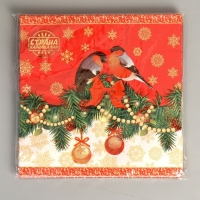 Салфетки бумажные &laquo;Снегири&raquo;, 33 &times; 33 см, набор, 20 шт