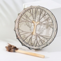 Шаманский бубен "Олень с ветвистыми рогами" с колотушкой 5х25х25 см Шаманский бубен "Олень с ветвистыми рогами" с колотушкой 5х25х25 см