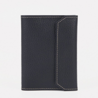 Обложка для автодокументов на кнопке, цвет чёрный