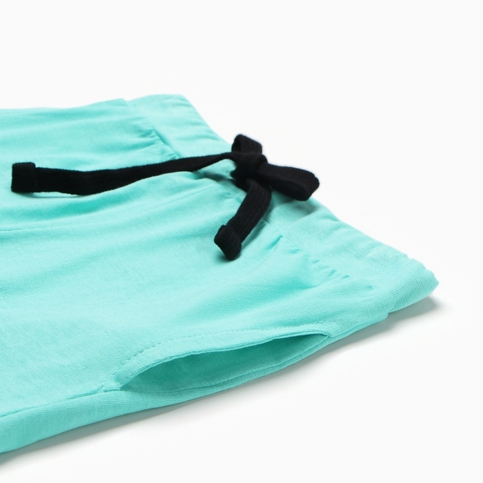 Комплект для мальчика(майка/шорты), цвет охра/ментоловый, рост 110 см