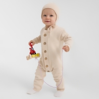 Комбинезон детский вязаный MINAKU, рост 68-74, цвет бежевый