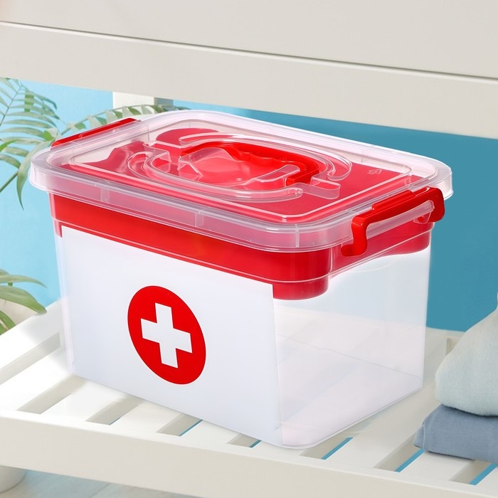 Ящик для хранения «Аптечка», с вкладышем, 6,5 л Ящик для хранения «Аптечка», с вкладышем, 6,5 л