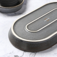 Блюдо фарфоровое овальное Magistro Urban, 450 мл, 24×13,7×2,7 см, цвет серый Блюдо фарфоровое овальное Magistro Urban, 450 мл, 24×13,7×2,7 см, цвет серый