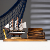 Набор настольный «Корабль»: визитница, подставка для ручки, 15 х 22 х 7 см Набор настольный «Корабль»: визитница, подставка для ручки, 15 х 22 х 7 см