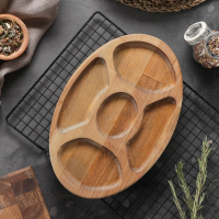 Менажница овальная Adelica «Бочонок», 5 секций, 30×20×1,8 см, массив берёзы Менажница овальная Adelica «Бочонок», 5 секций, 30×20×1,8 см, массив берёзы