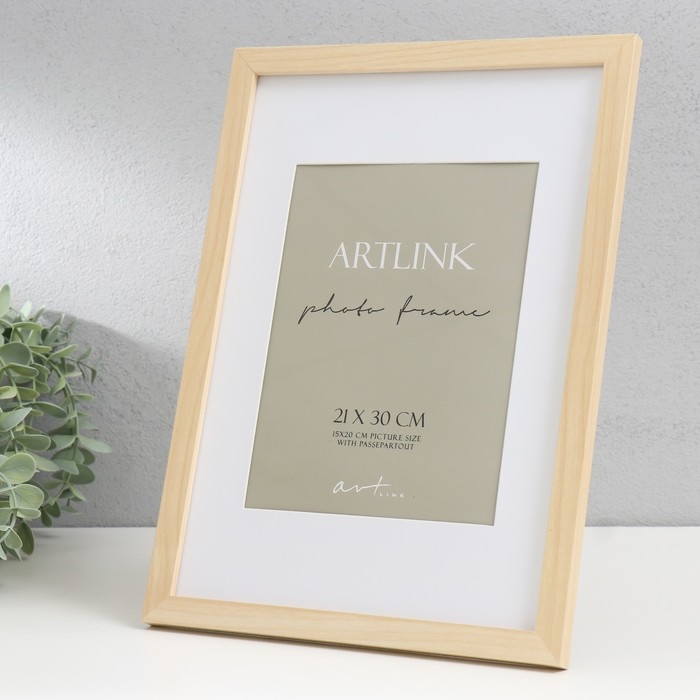 Фоторамка МДФ "Ellis" 21х30 см, с паспарту, натуральный 76748