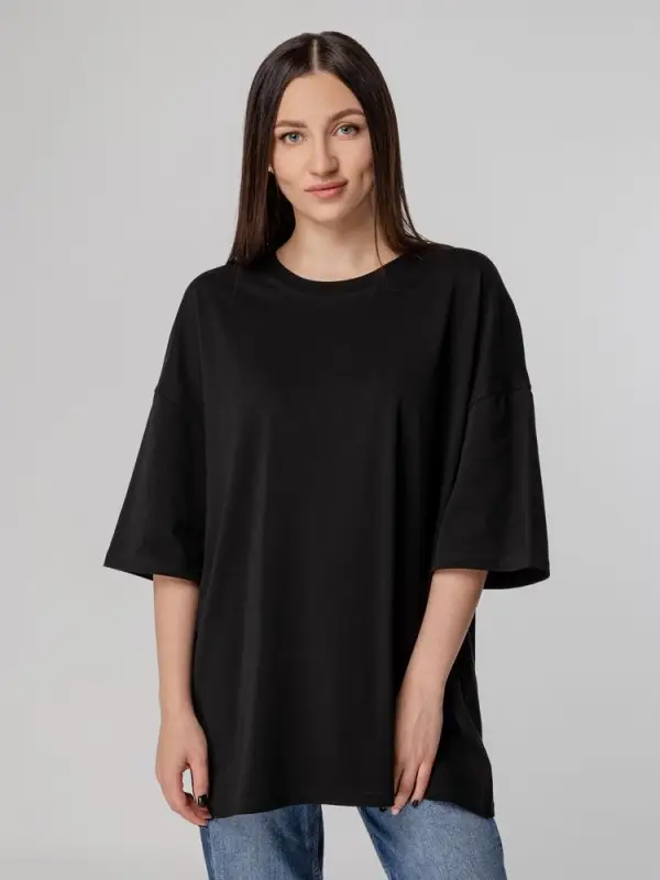 Футболка унисекс оверсайз Crosstown, черная, размер S