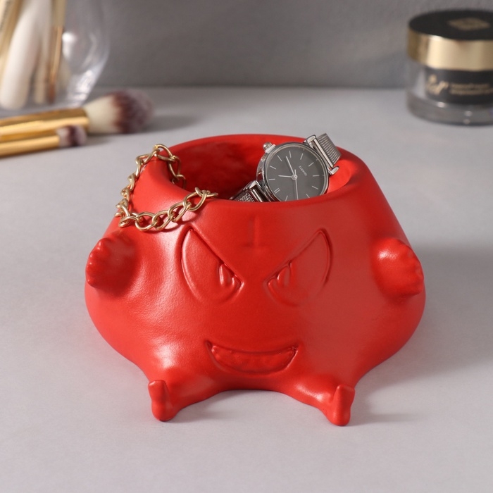 Предмет интерьера Предмет интерьера "Злобный смех" 6,5*12,5см красный