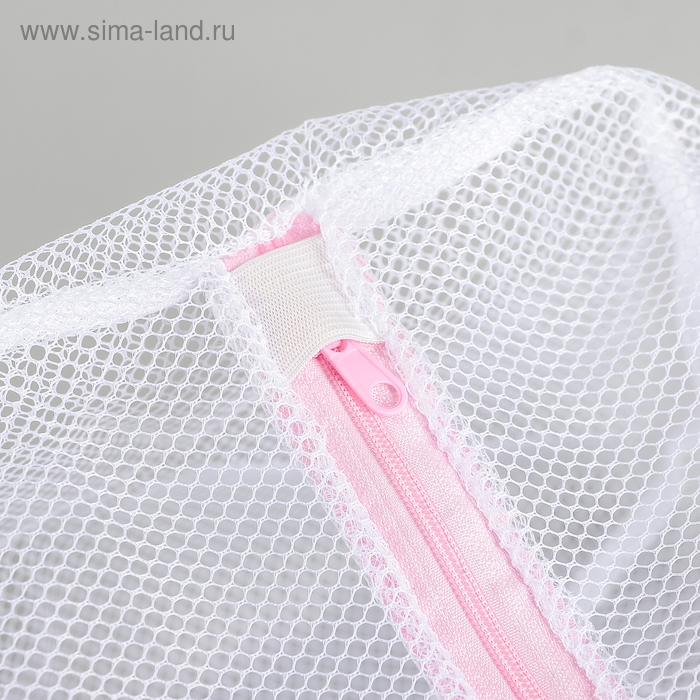 Мешок для стирки белья Доляна, 22&times;33&times;19 см, крупная сетка, цвет белый