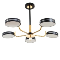 Люстра "Нестер" 5хLED 130Вт 3000-6000К черно-золотой 80х80х35 см BayerLux Люстра "Нестер" 5хLED 130Вт 3000-6000К черно-золотой 80х80х35 см BayerLux