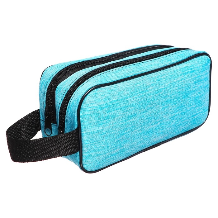 Пенал мягкий 2 отделения, 100 х 220 х 70 мм, объёмный, с ручкой,Calligrata Пенал мягкий 2 отделения, 100 х 220 х 70 мм, объёмный, с ручкой,Calligrata "Бирюзовый"