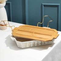 Мармит из жаропрочной керамики прямоугольный, 2 л, 41×22,5×13 см, цвет белый Мармит из жаропрочной керамики прямоугольный, 2 л, 41×22,5×13 см, цвет белый