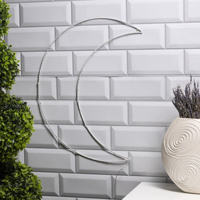 Светодиодная фигура &laquo;Месяц&raquo; 33 &times; 45 см, металл, батарейки ААх2 (не в комплекте), свечение тёплое белое