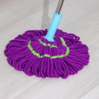 Швабра с отжимом Доляна, насадка из микрофибры &laquo;Плетенка&raquo; 80 гр, стальная ручка 119 см