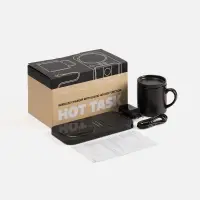 Беспроводное зарядное устройство с подогревом кружки Hot Task, черное Беспроводное зарядное устройство с подогревом кружки Hot Task, черное