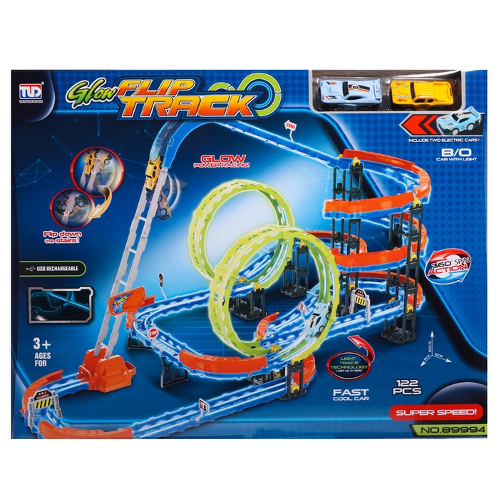 Автотрек «Супер скорость», 2 машинки в комплекте, работает от батареек Автотрек «Супер скорость», 2 машинки в комплекте, работает от батареек