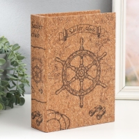 Шкатулка-книга дерево кожзам под пробку "Штурвал" 6х18х24 см Шкатулка-книга дерево кожзам под пробку "Штурвал" 6х18х24 см