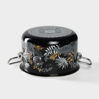 Кастрюля эмалированная Magia, 4л, стеклянная крышка, индукция, чёрный Кастрюля эмалированная Magia, 4л, стеклянная крышка, индукция, чёрный