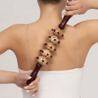 Массажёр «Скалка», универсальный, 36,5 × 5,8 см, 5 шаров с шипами, деревянный Массажёр «Скалка», универсальный, 36,5 × 5,8 см, 5 шаров с шипами, деревянный