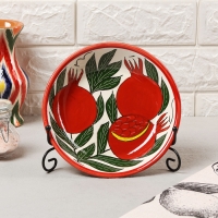 Тарелка Риштанская Керамика "Гранат", микс, глубокая, 20 см