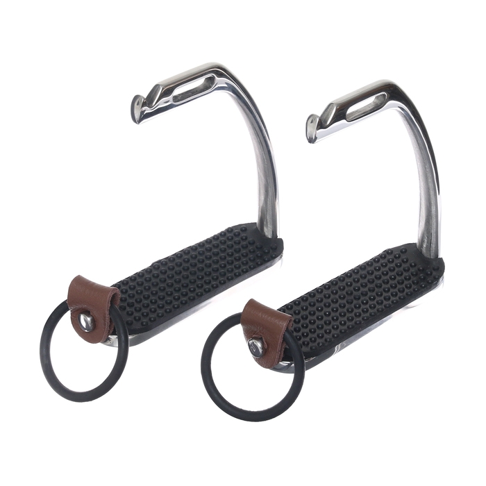 Стремена металлические с резиновыми вставками, хром, набор 2 шт Стремена металлические с резиновыми вставками, хром, набор 2 шт