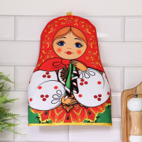 Грелка на чайник &laquo;Матрёшка&raquo;, с платочком