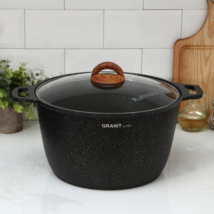 Кастрюля Granit ultra, 10 л, d=32.5 см, h=25.5 см, антипригарное покрытие, цвет коричневый Кастрюля Granit ultra, 10 л, d=32.5 см, h=25.5 см, антипригарное покрытие, цвет коричневый