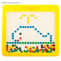 Магнитный планшет для рисования &laquo;Пуговки&raquo;, большой, 10 трафаретов, 266 ячеек, 126 пуговок