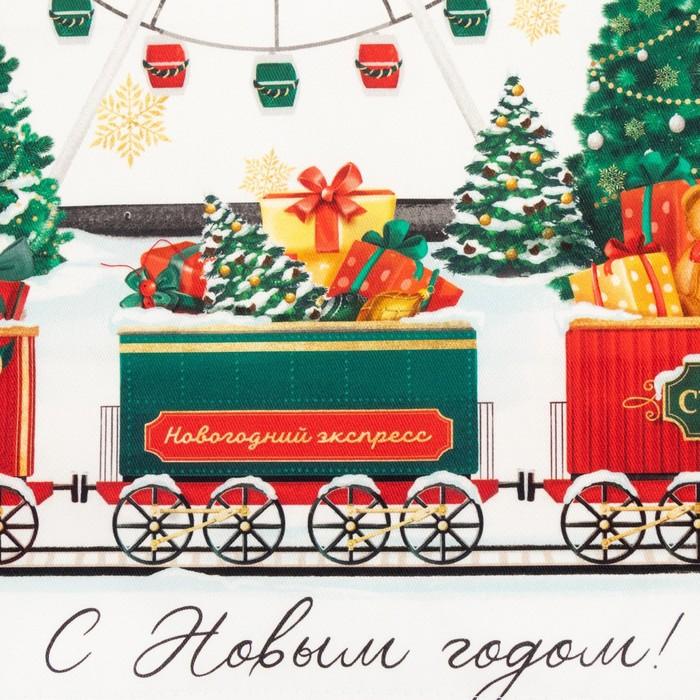 Набор подарочный "Этель" Новогодняя ярмарка, фартук, полотенце, прихватка