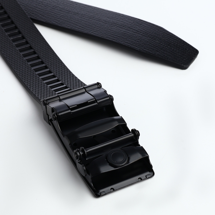 Ремень мужской, ширина 3,5 см, пряжка автомат, цвет чёрный