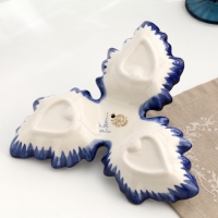 Менажница гжель &laquo;Листики&raquo;, бело-синий,керамика,