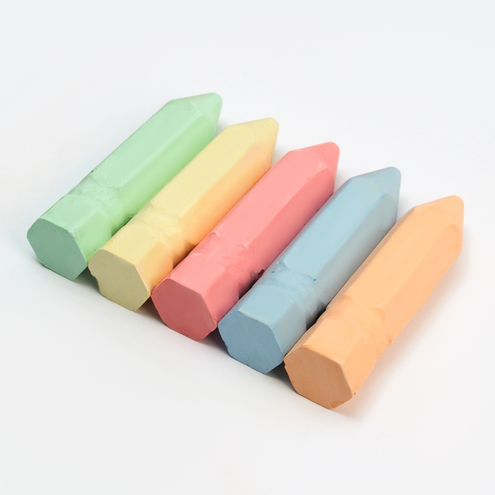 Мелки для рисования &laquo;Карандаши&raquo;, набор 5 цветов, размер 1 шт. &mdash; 2,5 &times; 10 см