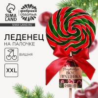 Леденец на палочке &laquo;Почувствуй вкус праздника&raquo;, вкус: вишня, 110 г.