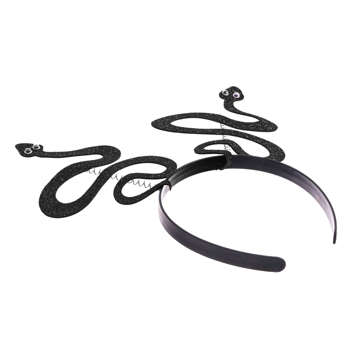 Карнавальный ободок «Змея», цвет чёрный Карнавальный ободок «Змея», цвет чёрный