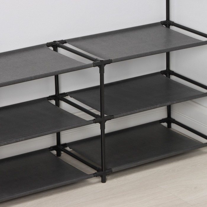 Полка для обуви LaDо́m, 3 яруса, 90&times;30&times;57 см, цвет чёрный