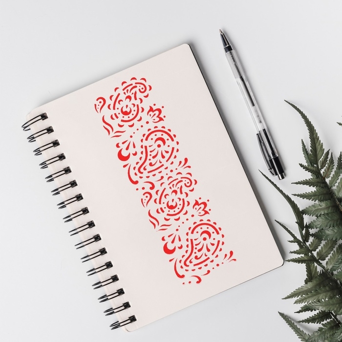 Трафарет бордюрный пластик "Восточные огурцы" 40х12 см