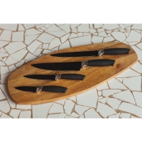 Набор кухонных принадлежностей Доляна &laquo;Супер-блек&raquo;, 6 предметов: ножи 19 см, 23 см, 32 см, 32 см, керамическая овощечистка, 32&times;4 см, цвет чёрный