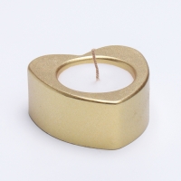 Свеча "Сердце малое. Мрамор" в подсвечнике из гипса, 7х3см,золото Свеча "Сердце малое. Мрамор" в подсвечнике из гипса, 7х3см,золото