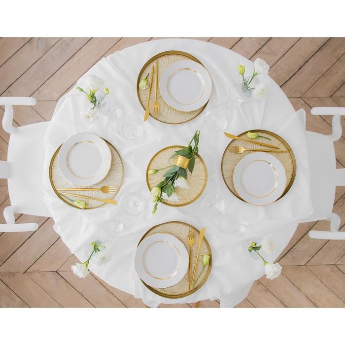 Тарелка &laquo;Оливки&raquo;, d=20 см, цвет белый с золотой отводкой