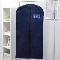 Чехол для одежды с окном, 60&times;120 см, спанбонд, цвет синий